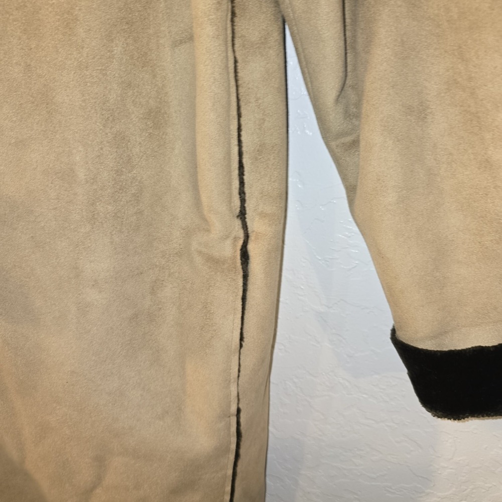 J. Jill Faux Fur Faux Suede Coat Jacket Woman's Size S Light Brown Warm Soft - Picture 4 of 6